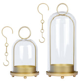 Fohil hurricane glass candle holder with 5-inch dome shields flame for steady burn