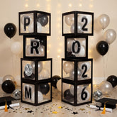 Foilswirl prom 2026 display boxes create a dramatic photo-ready centerpiece