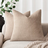 Foindtower chenille pillow cover close-up shows plush texture for a warm living room.
