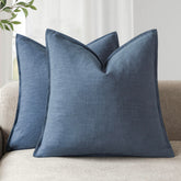 Foindtower dark blue flange pillow cover 20x20 adds cozy elegance to sofas.