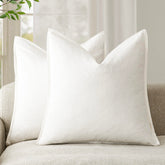 Foindtower flange-edge cream pillow cover, 22x22, two-pack, stylish and subtle.