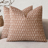 Foindtower floral pillow cover in neutral tones enhances cozy living room decor.