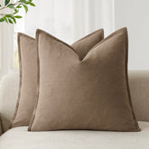 Foindtower pillow cover with flange edge adds subtle texture to 22x22 pillow.