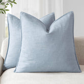 Foindtower sky blue pillow cover with flange edges for cozy seating