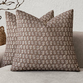 Foindtower vintage floral pillow cover in brown, 20x20, ideal for sofa styling.