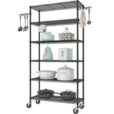 Folews 6-tier storage rack frame demonstrates sturdy metal construction for reliable organization.