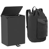 Foluck 60L hamper with lid keeps laundry dust-free and odors contained.