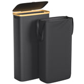 Foluck Slim Laundry Hamper with lid keeps dust out and clothes organized.