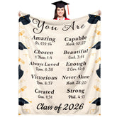 FOOZDEEVAAQ Class of 2026 graduation throw blanket in 50x60 for cozy moments at home
