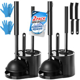 FORASTO 3-in-1 toilet brush and plunger set on bathroom shelf ready to use