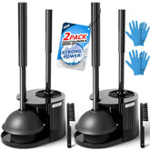 FORASTO 2Pack set with brushes and plungers for quick bathroom cleanup