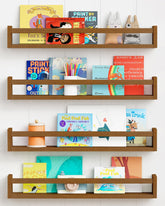 Forbena 24-inch wooden floating shelf on a nursery wall for organized storage