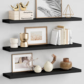 Forbena 36-inch black floating shelf left view shows ample display space