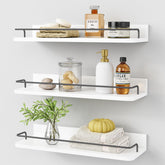 Forbena white floating shelves over toilet 3-pack for bathroom storage