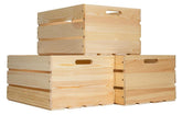FORBRADS pine crate with dimensions reference for organized storage on shelves.
