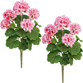 FOREST PRINCE 18-inch pink artificial geraniums for outdoor display