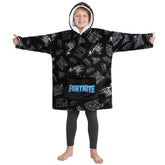 Fortnite blanket hoodie design for cozy lounging during gaming sessions.