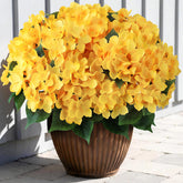 FOTEEWL 8-bundle yellow hydrangea for a welcoming front door display.