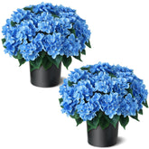 FOTEEWL artificial hydrangea topiary two-set outdoor display with lasting color.