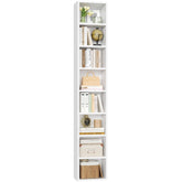 FOTOSOK white 8-tier media tower for neat DVD and CD storage.
