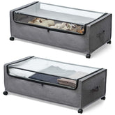FOUCSSOMEI under-bed storage with rolling base for easy access and space saving.