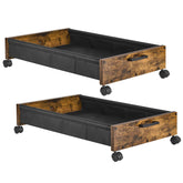 FOUCSSOMEI under bed storage with wheels and wooden frame keeps blankets organized and accessible.