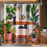 Fowocu cat shower curtain monster-eating-shark adds playful bath decor and conversation starter