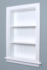 Fox Hollow Furnishings Aiden 14x24 recessed niche in white offers space-saving storage