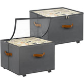 Foyego gray shoe organizer with closet wheels for easy access and mobility.