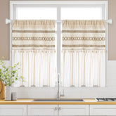 FRAMICS Farmhouse patchwork-top curtain adds rustic kitchen charm