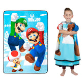 Franco Mario Game Kings blanket front shows vibrant character art for cozy bedtime warmth