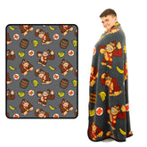 Franco Nintendo Donkey Kong gaming bedding throw, official design for cozy movie nights.