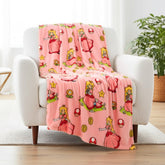 Franco Nintendo Mario Princess Peach throw on sofa, vibrant design for cozy family movie nights.