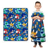 Franco Sonic The Hedgehog plush throw 46x60 provides cozy warmth for movie nights.