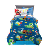 Franco Super Mario bedding reversible comforter showcases vibrant characters for cozy nights and versatile styles.