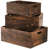 Frcctre large wood nesting crate with handles for versatile storage.