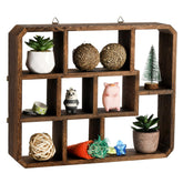 Frcctre Rustic Shadow Box with nine compartments for versatile wall display.
