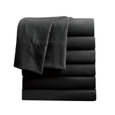 FreshCulture twin flat sheets in black bulk pack for hotels or salons.