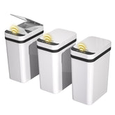 FRESHLIX 3-pack bathroom trash can lid-open for touchless disposal