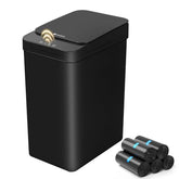 Freshlix bathroom trash can with lid for silent operation and odor control.