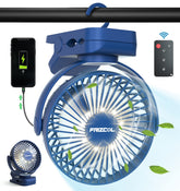 FRIZCOL Clip-On Fan remote control for easy outdoor adjustments.