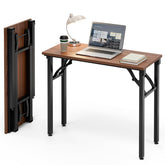Frylr folding desk in unfolded surface offers ample laptop workspace.