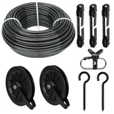 Fshihine outdoor clothesline kit 150ft cable ideal for wide spaces and energy-free drying.