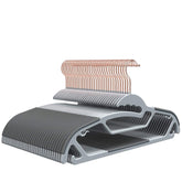 FSUTEG 50-pack S-shaped hangers with non-slip grips for clutter-free closet organization.