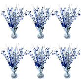 FUBININA star centerpiece 6-pack in silver blue for vibrant table decor