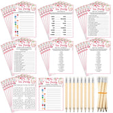 Fullhawl tea party games floral cards set for a charming garden gathering.