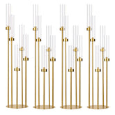 Fullvaseer 5 Arm Candelabra assembled centerpiece for elegant weddings and banquets.