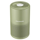 FULMINARE air purifier sage green front view, compact desk-friendly air cleansing.