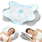 fumacos cervical neck pillow with ergonomic contour supports neck alignment for comfortable sleep.