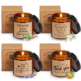 Fumete 4-pc thank you candles set, ideal gift for colleagues and teachers.